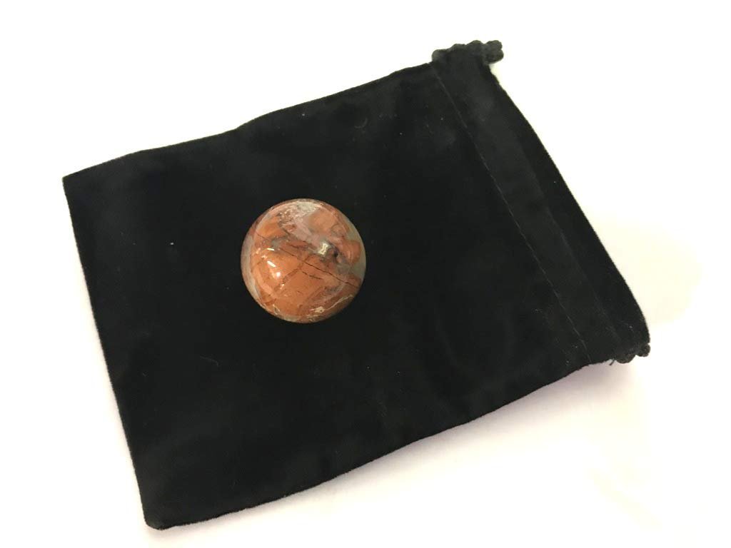 Zentron Crystal Collection 25mm Polished Sphere Gemstone Pocket Sized 1" with Velvet Bag