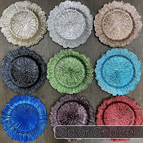 allgala Heavy Quality Round Charger Plates - Elegant Gold Chargers for Dinner Plates