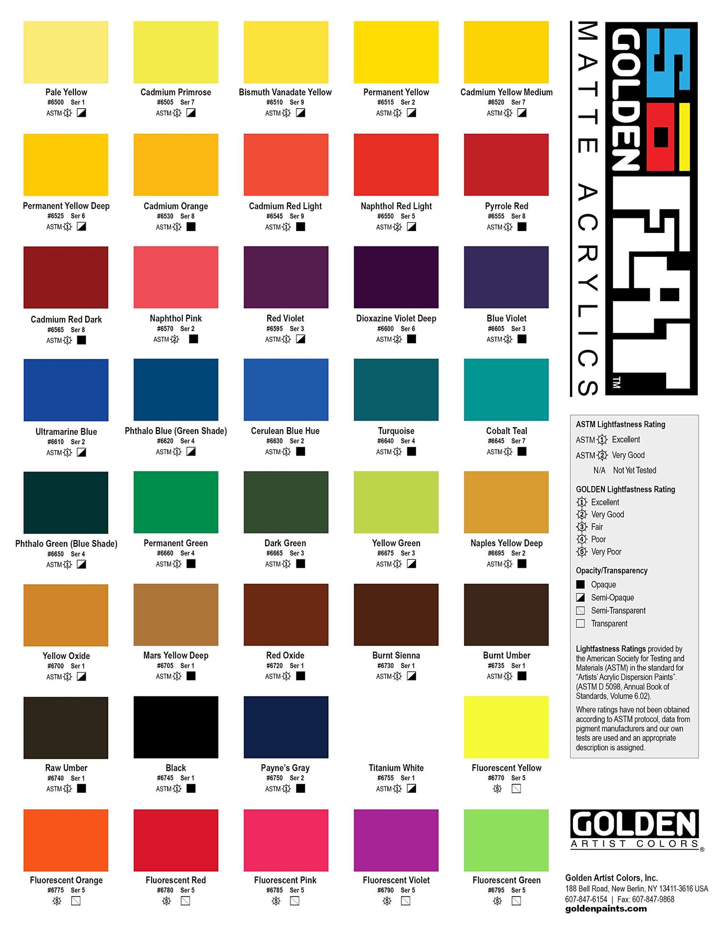 Golden SoFlat Acrylics, Cadmium Red Light, 4 fl. oz./ 118ml Jar