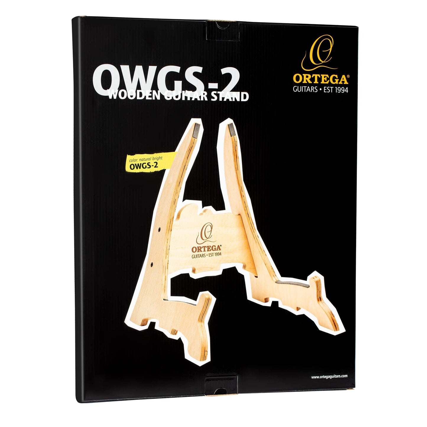 Ortega Guitars, Wooden Acoustic Guitar Stand Made w/Birch Wood-Natural (OWGS-2)