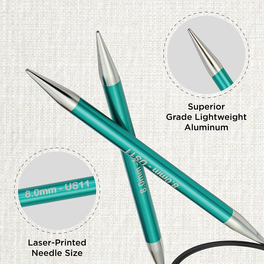 KnitPro Zing Fixed Circular Needles 16" (40cm)
