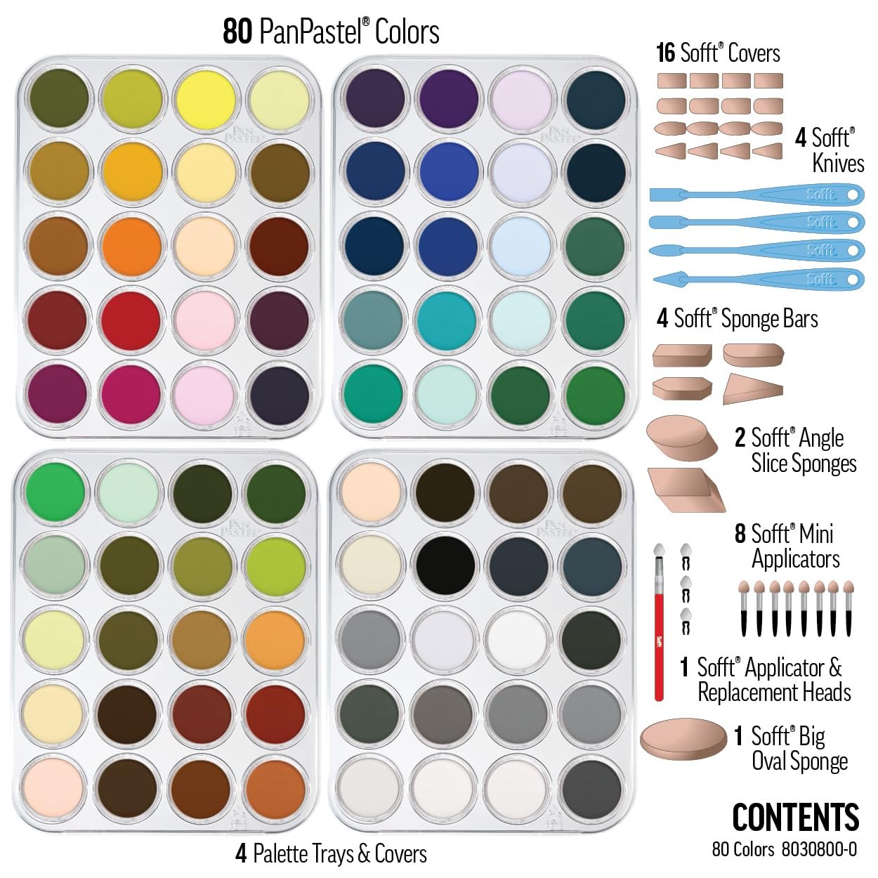 PanPastel Artist Pastels by GOLDEN, 80 Color Set, Professional Artist Pastels, Unique Pan Format (cake-like)