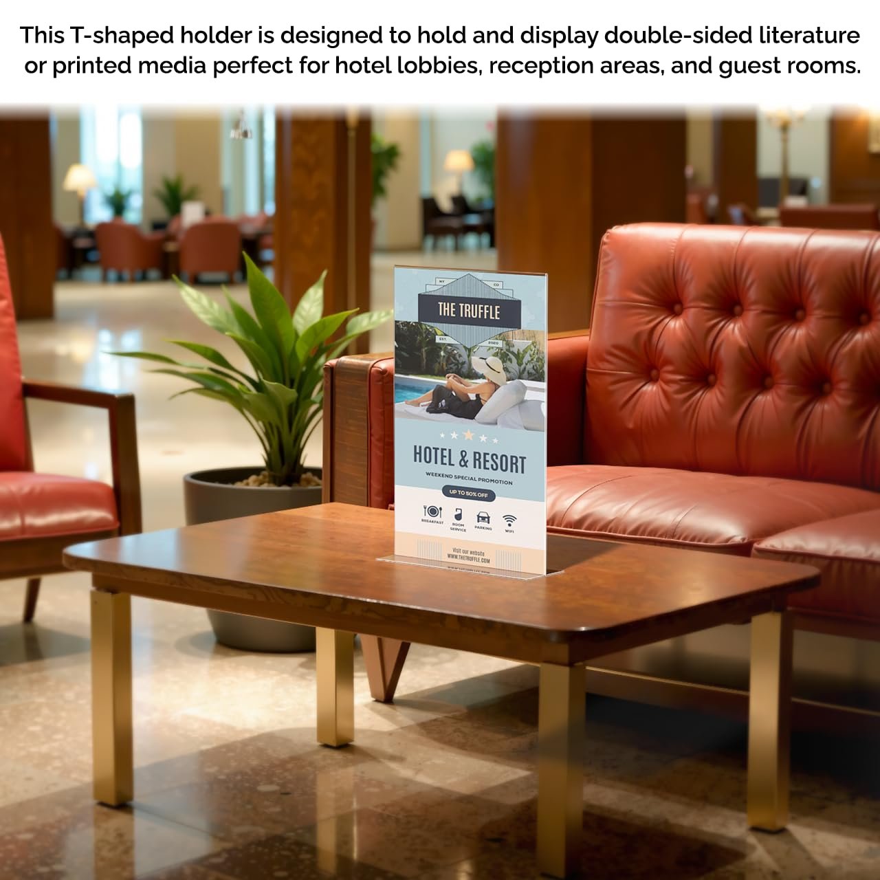 Marketing Holders Sign Holder Display for Literature Tabletop Menu Stand for Restaurants Nightclubs and Bars Acrylic