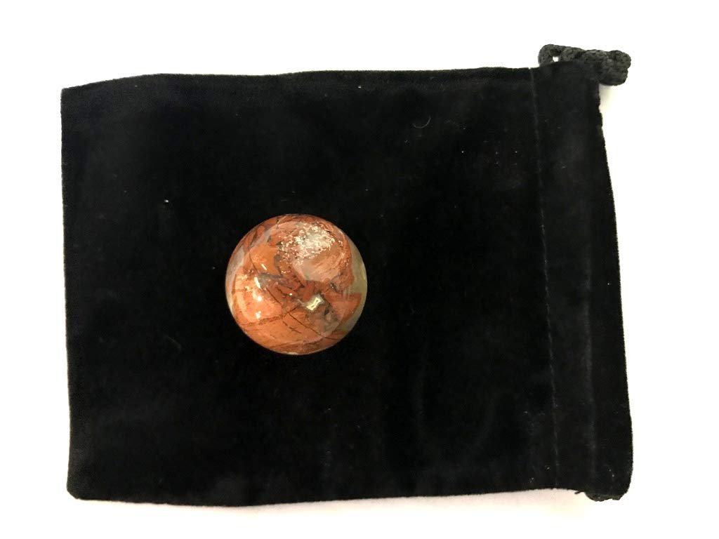 Zentron Crystal Collection 25mm Polished Sphere Gemstone Pocket Sized 1" with Velvet Bag