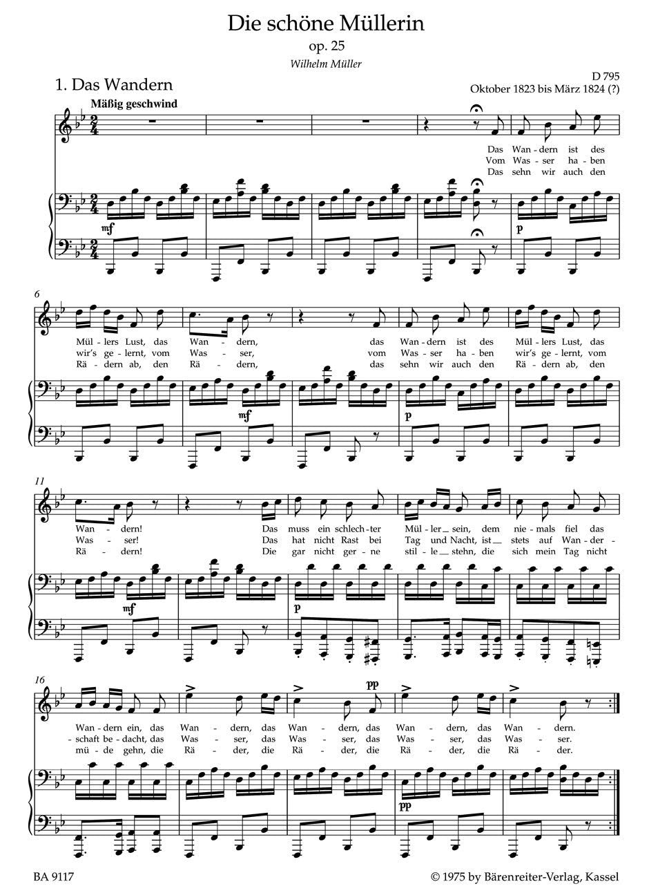 Schubert: Die schöne Müllerin, D 795, Op. 25 (High Voice)