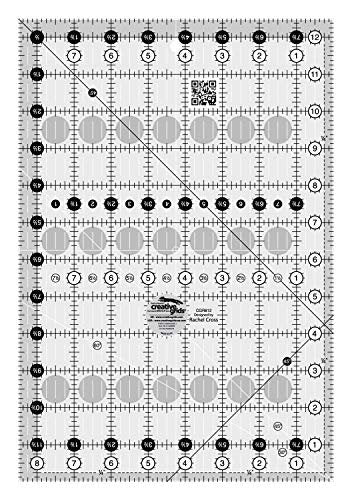 Creative Grids Quilt Ruler 8-1/2in x 12-1/2in Rectangle – CGR812 – Made in USA, Non-Slip Grip Acrylic Quilting, Sewing, Crafting, Patchwork Ruler for Measuring & Cutting Fabric