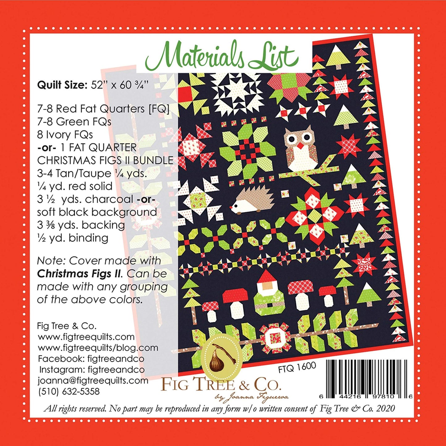 Woodland Wonderland Quilt Pattern Booklet by Fig Tree & Co. FTQ1600