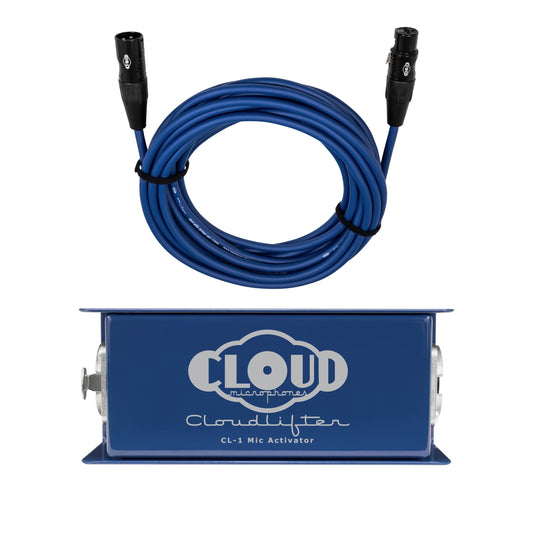 Cloud Microphones - Cloudlifter CL-1 Mic Activator Bundle with Get Lifted Studio Cable Blue w/Gold XLR (2 items)