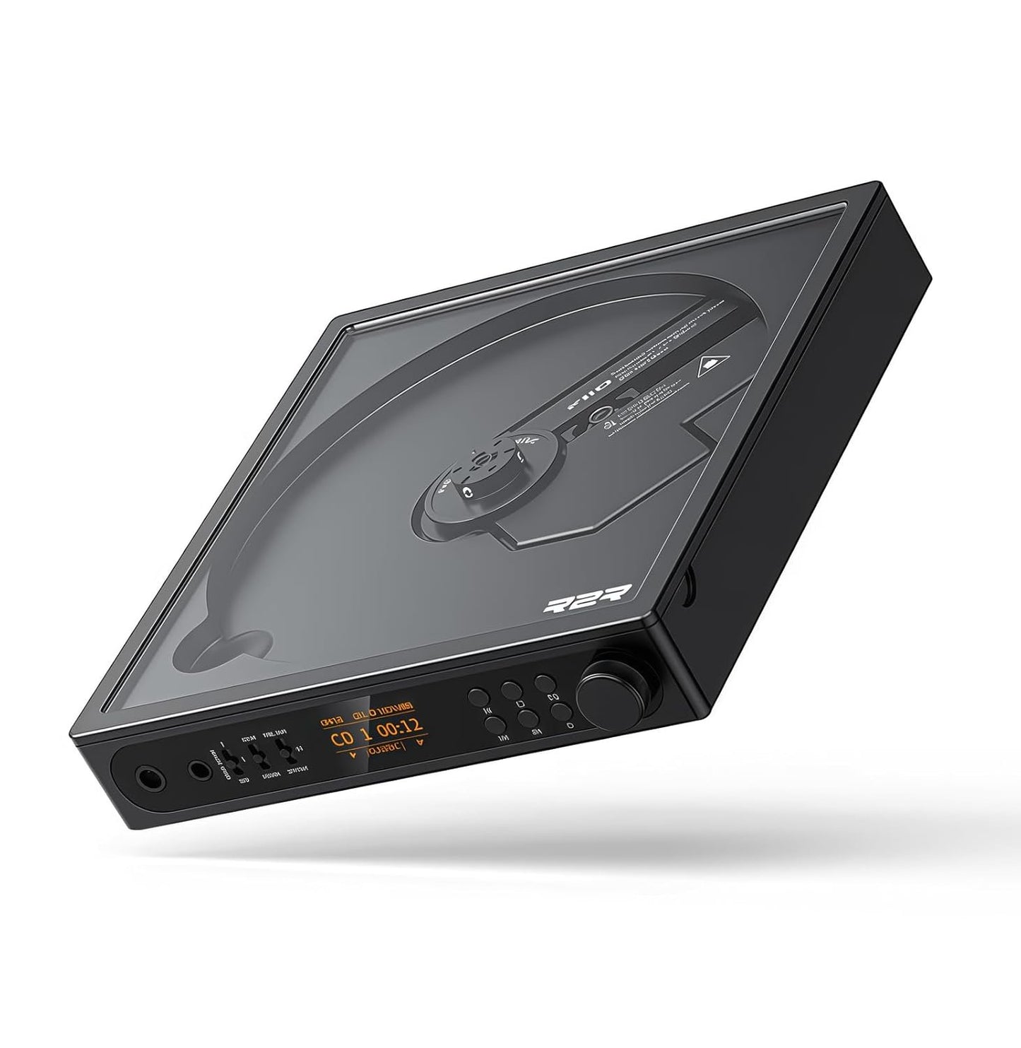 FiiO DM15 Portable Stereo CD Player with True 24Bit R2R DAC, 1150mW+1150mW High-Power Output, aptX Adaptive Bluetooth Transmitter, 24 Sound Presets, USB/CD HiFi Audio, HD Display (Silver)