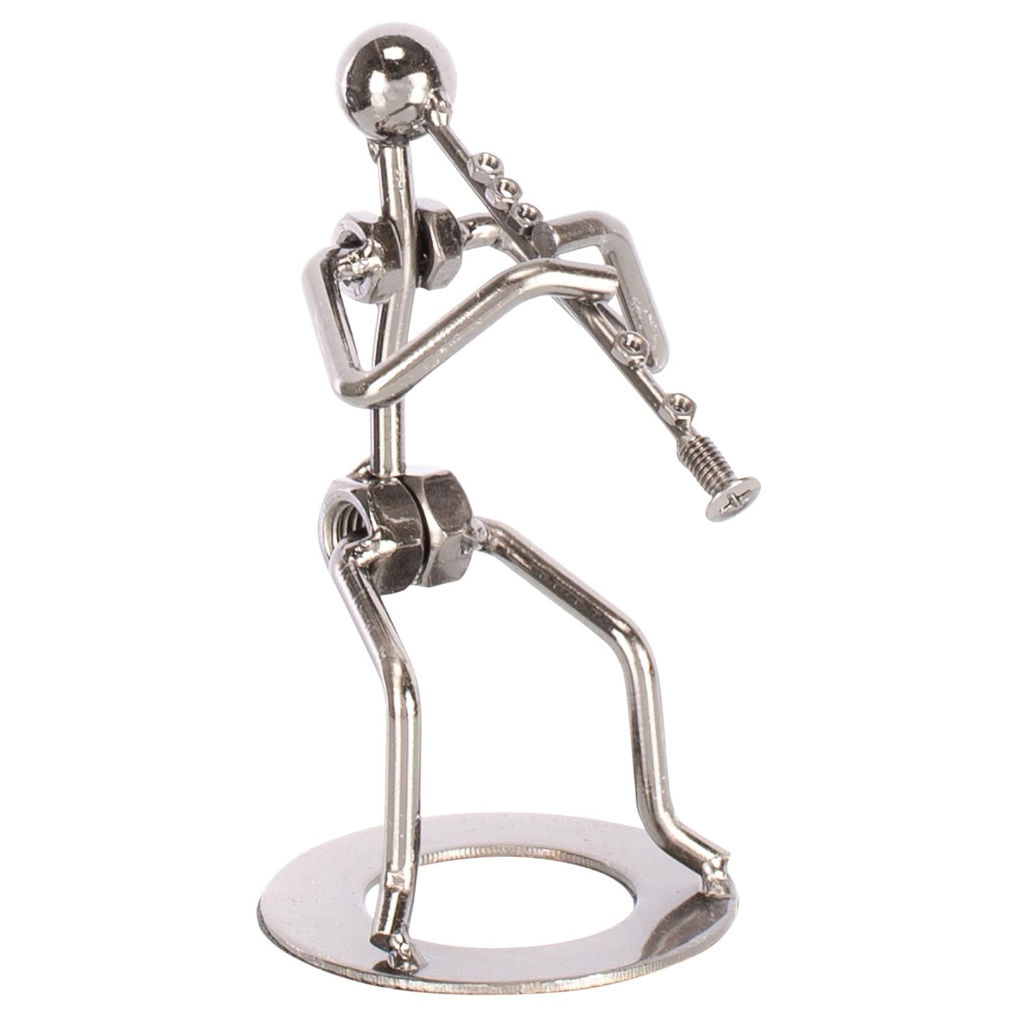Broadway Gift Clarinet Player Silver Tone 6 inch Table Metal Decorative Musician Tabletop Figurine