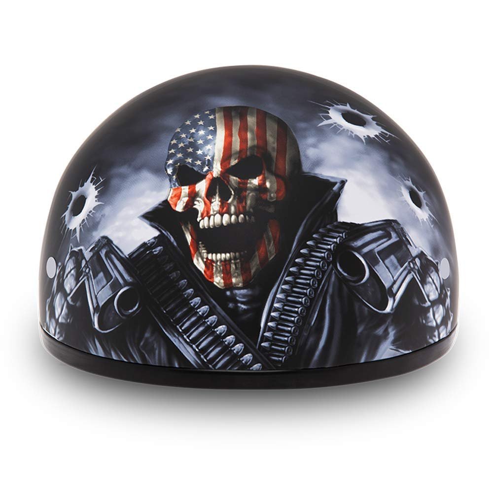Daytona Helmets Half Skull Cap Motorcycle Helmet – DOT Approved [Graphics]…