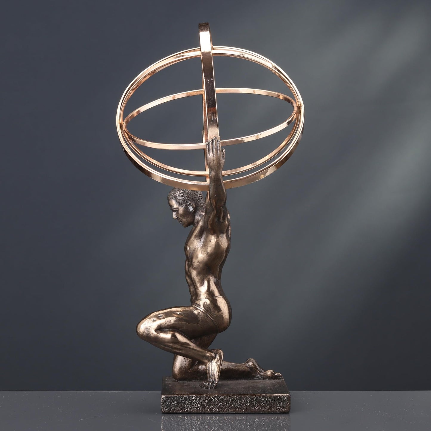 Veronese Design 9 Inch Atlas Carrying Celestial Sphere Statue Cold Cast Resin Antique Bronze Finish