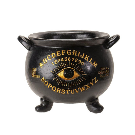 Pacific Giftware Large Cauldron Pot- Cast Resin Large Cauldron Pot, 3rd Eye Decorative Cauldron Pot, Wicca Pot