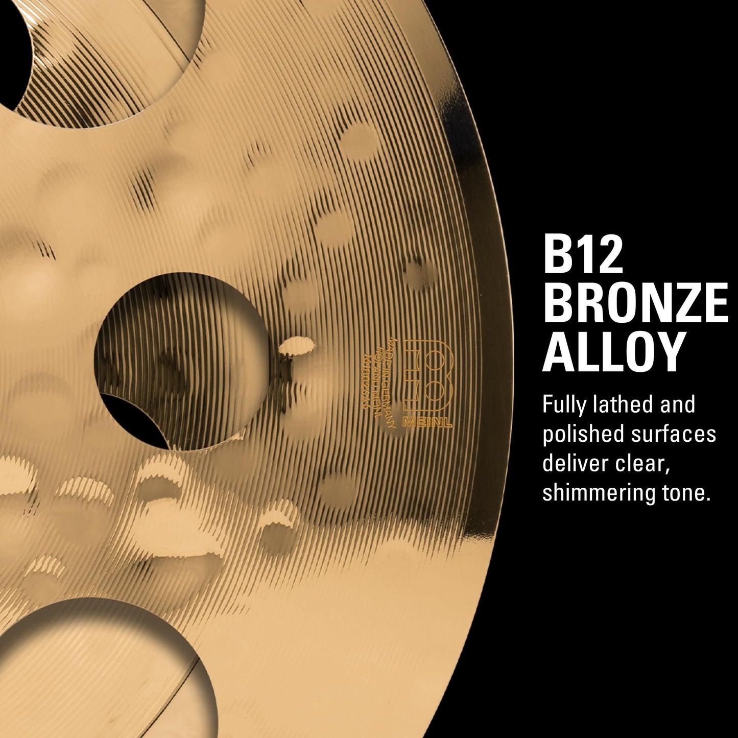 Meinl 16" Trash Stack Cymbal Pair with Holes - Classics Custom Brilliant - Made In Germany, 2-YEAR WARRANTY (CC16-STK)