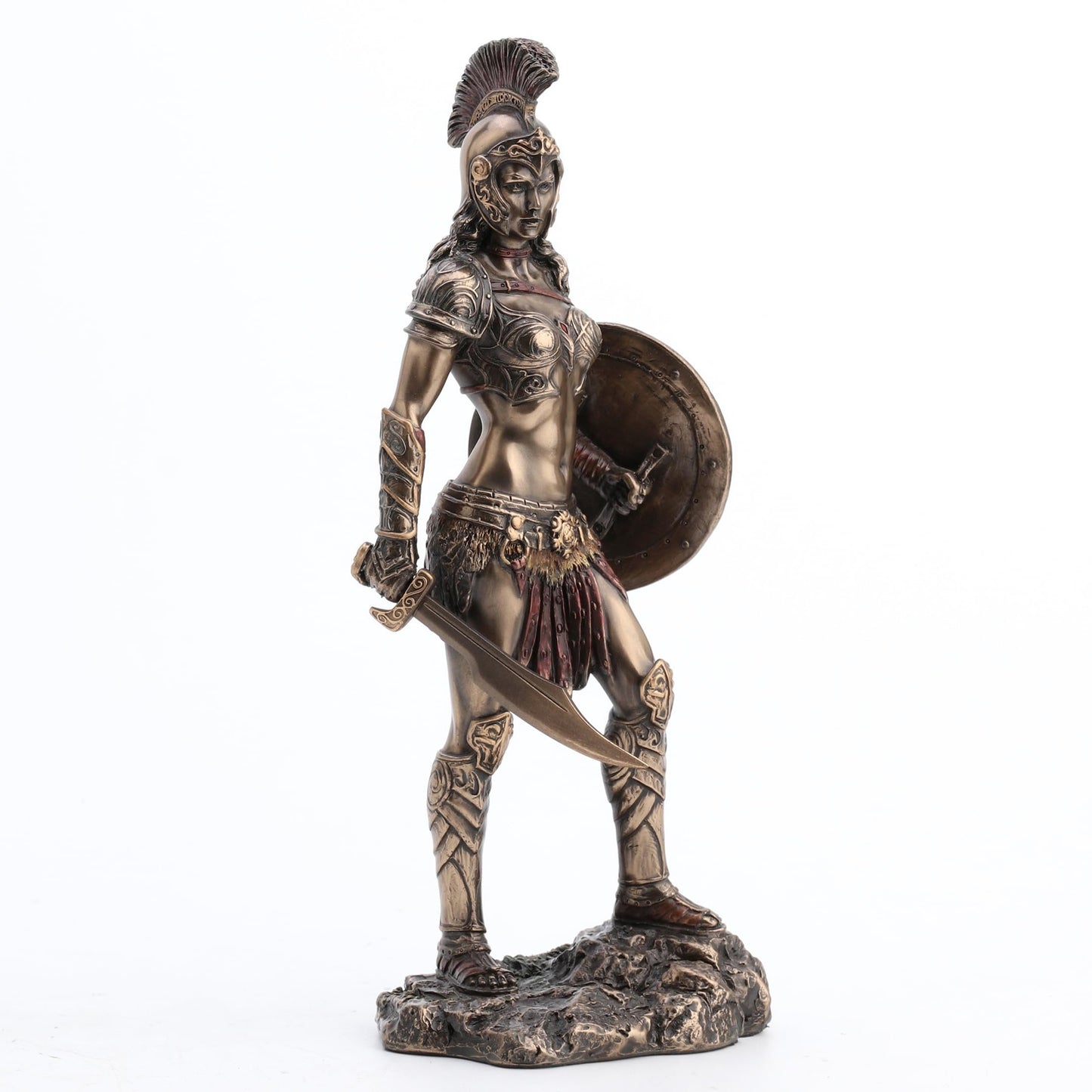 Veronese Design 9" Tall Amazon Warrior Wielding Sword and Shield Cost Cast Bronzed Resin Sculpture Collectible Figurine Greek Roman Spartan Gift