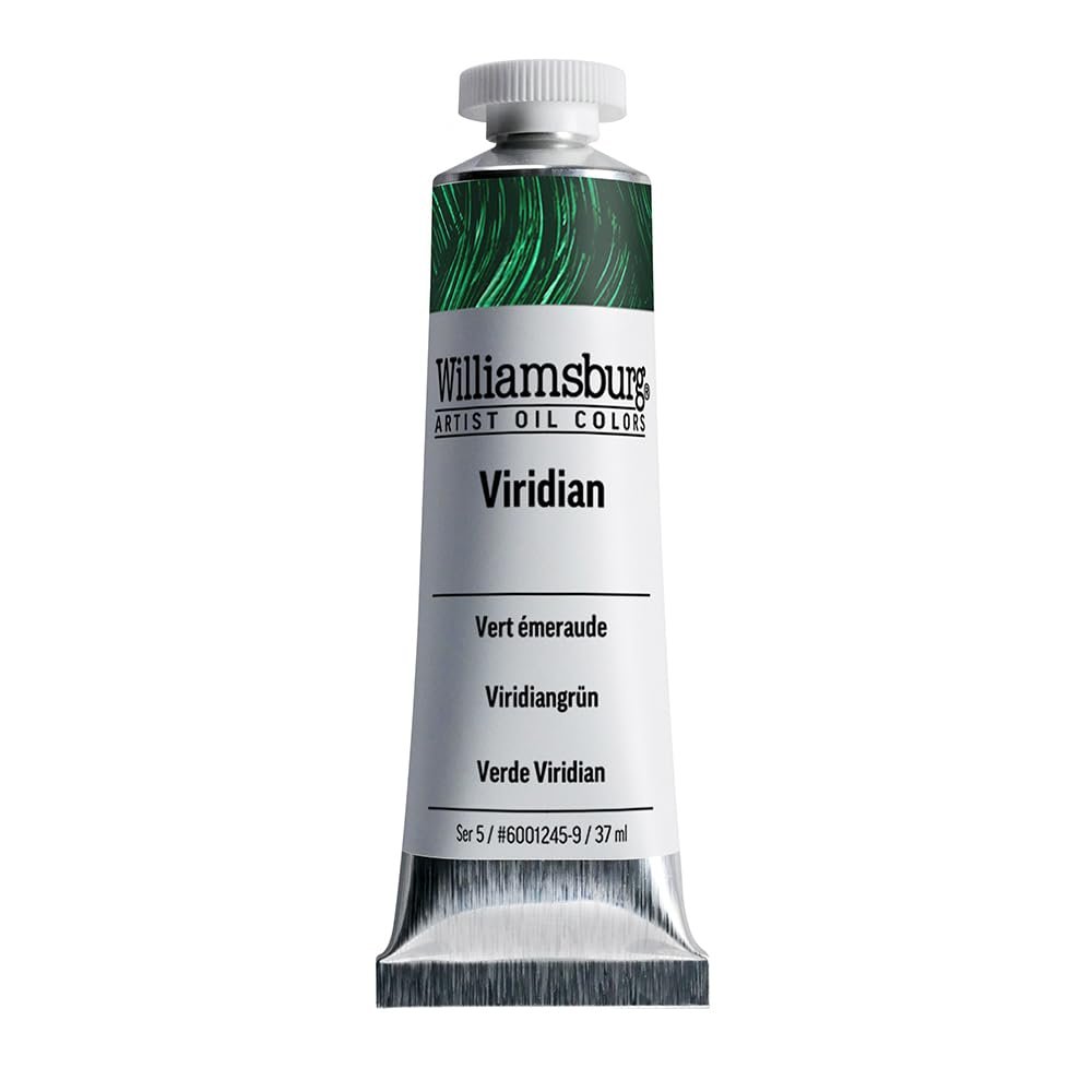 Williamsburg Artist Oil Colors by GOLDEN, Viridian, 37 ml tube, Professional Oil Paint, Semi-Transparent