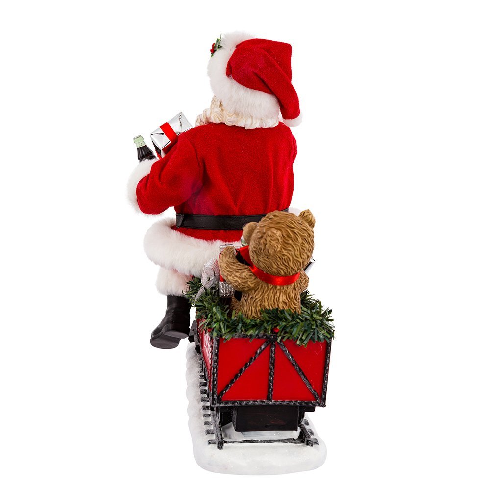 Kurt S. Adler Kurt Adler 13-Inch Battery-Operated Coca-Cola Santa Train with LED Garland