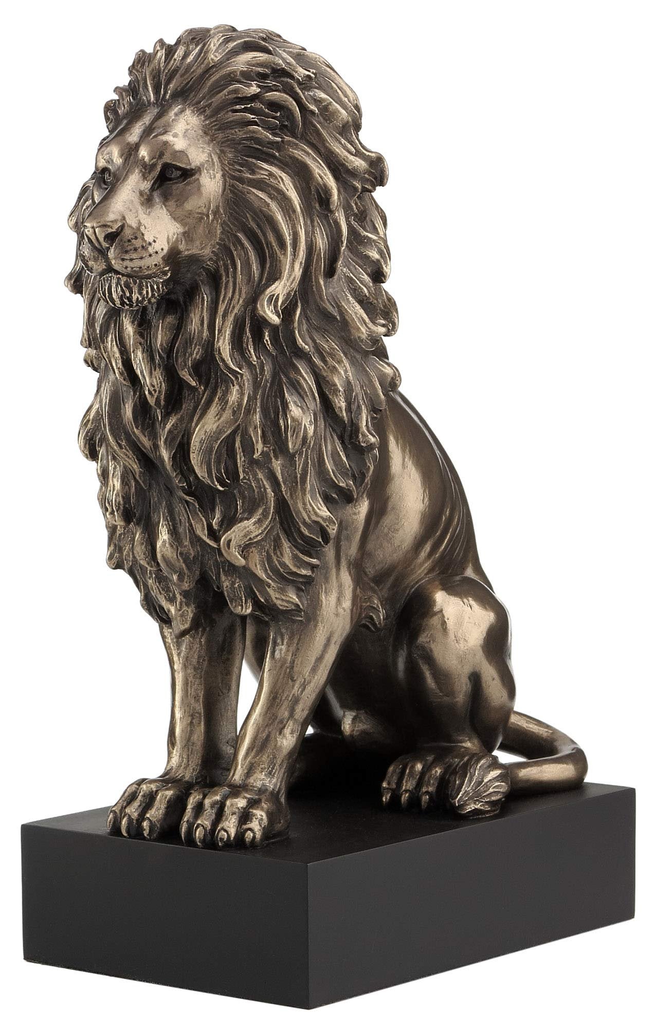 Veronese Design 8 7/8 Inch Lion Sitting On Plith Sculpture Collectible Figurine