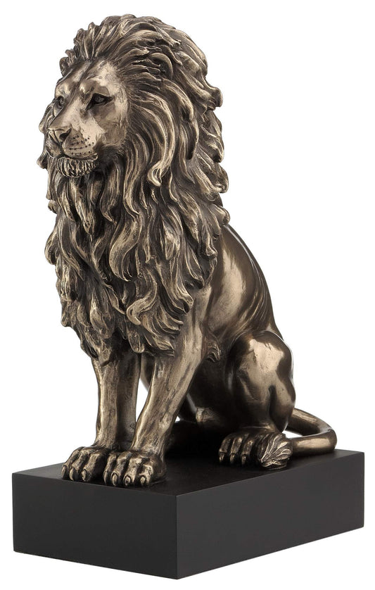 Veronese Design 8 7/8 Inch Lion Sitting On Plith Sculpture Collectible Figurine