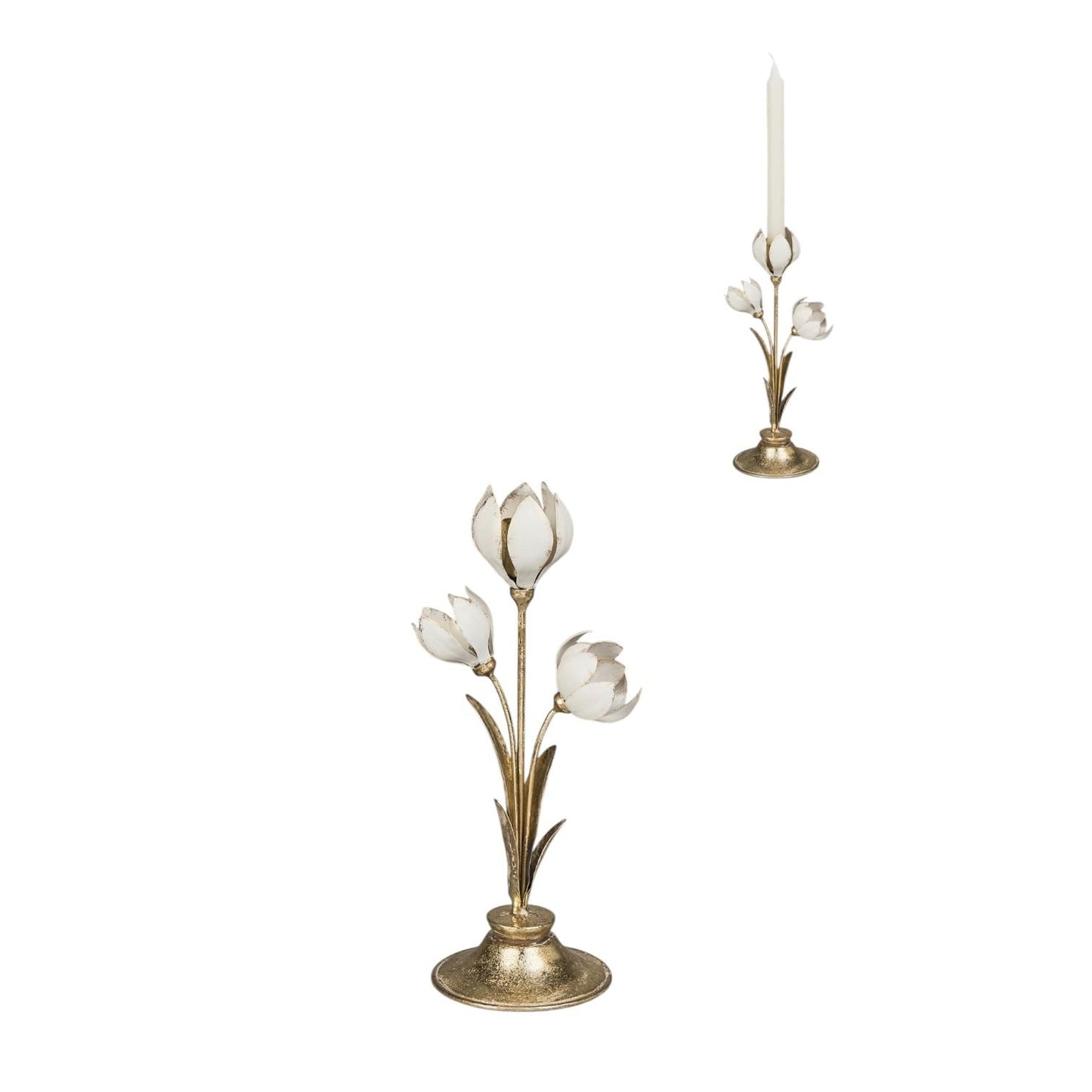 December Diamonds Magnolia Candleholder – Southern Floral Candle Holder