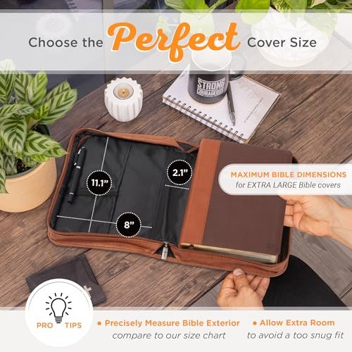 Christian Art Gifts Men/Women's Classic Bible Cover Faith Badge, Faux Leather