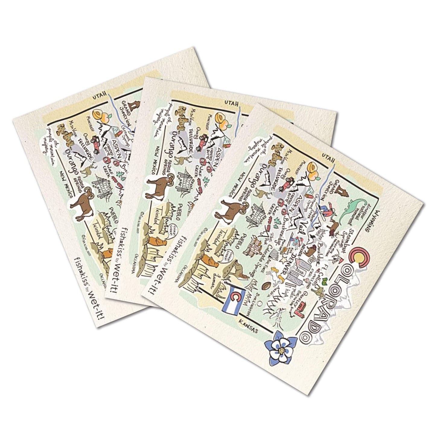 Wet-It! Swedish Dishcloth States – Reusable Paper Towels, Highly Absorbent & Biodegradable Dish Cloths, Non-Scratch, Durable, Machine Washable Cleaning Towels