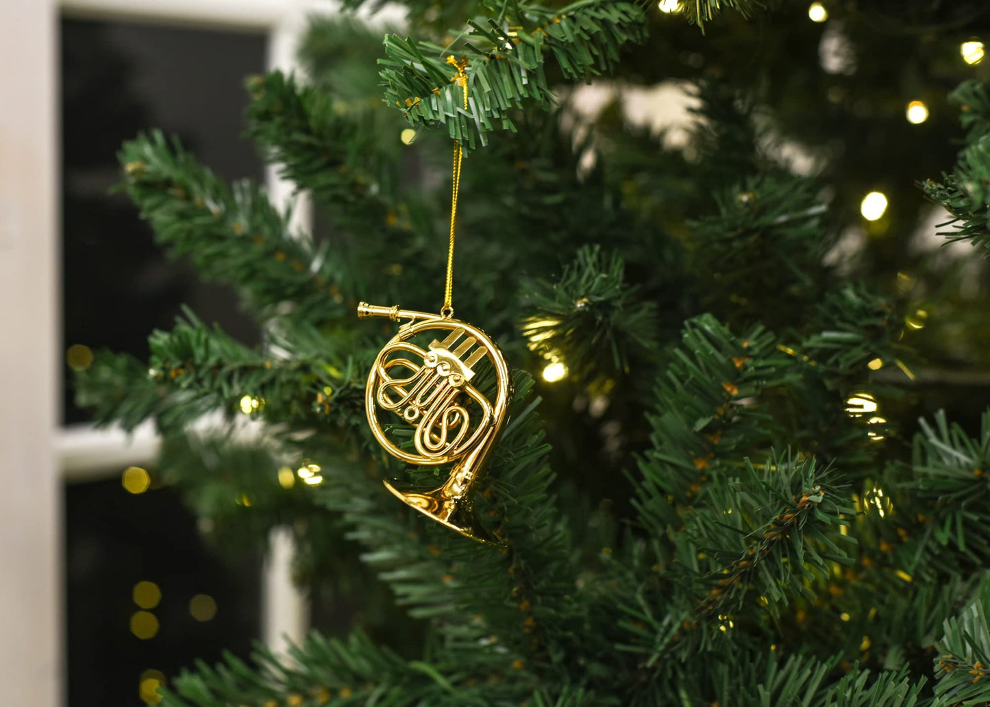 Broadway Gifts 3.3" Gold Brass French Horn Ornament Decoration