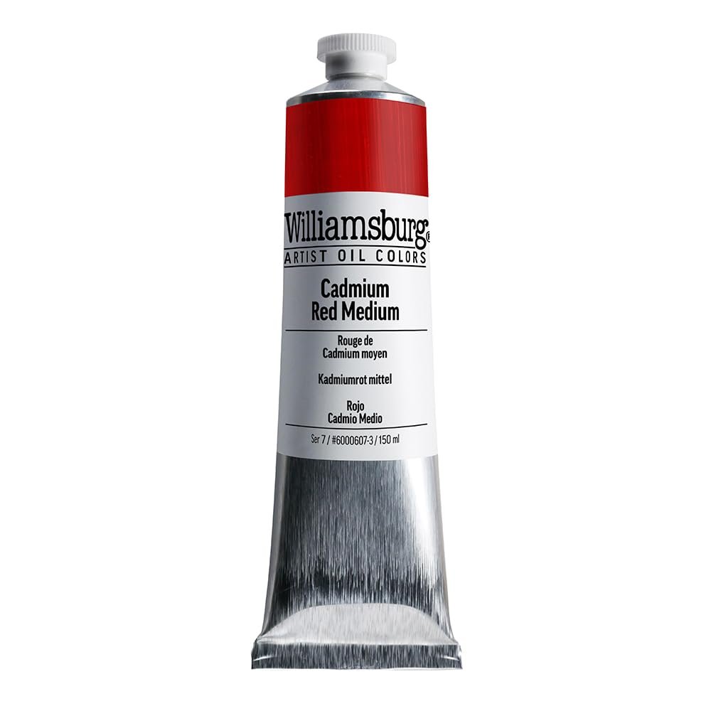 Williamsburg Artist Oil Colors by GOLDEN, Cadmium Red Vermilion, 150 ml tube, Professional Oil Paint, Opaque