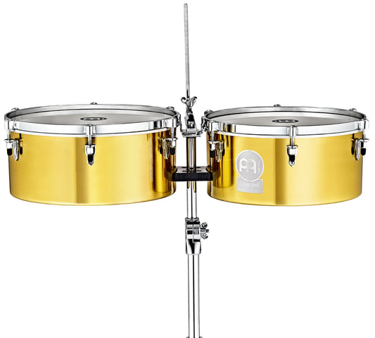 Meinl Percussion Diego Gale Solid Brass 14" & 15" Signature Artist Timbales, 0 (DG1415)