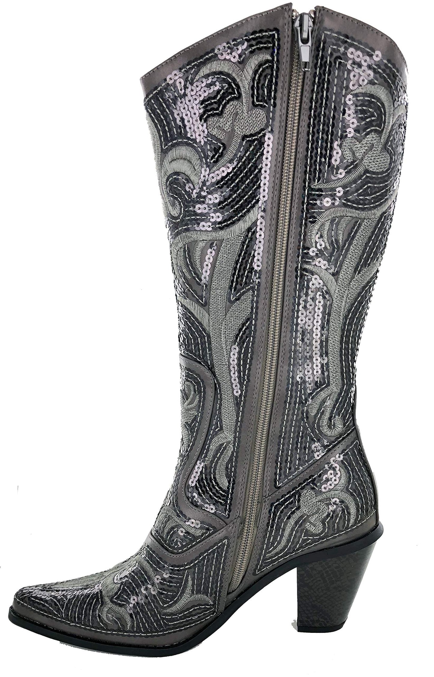 Helen's Heart Bling Boots LB-0290-12 (7, Silver)
