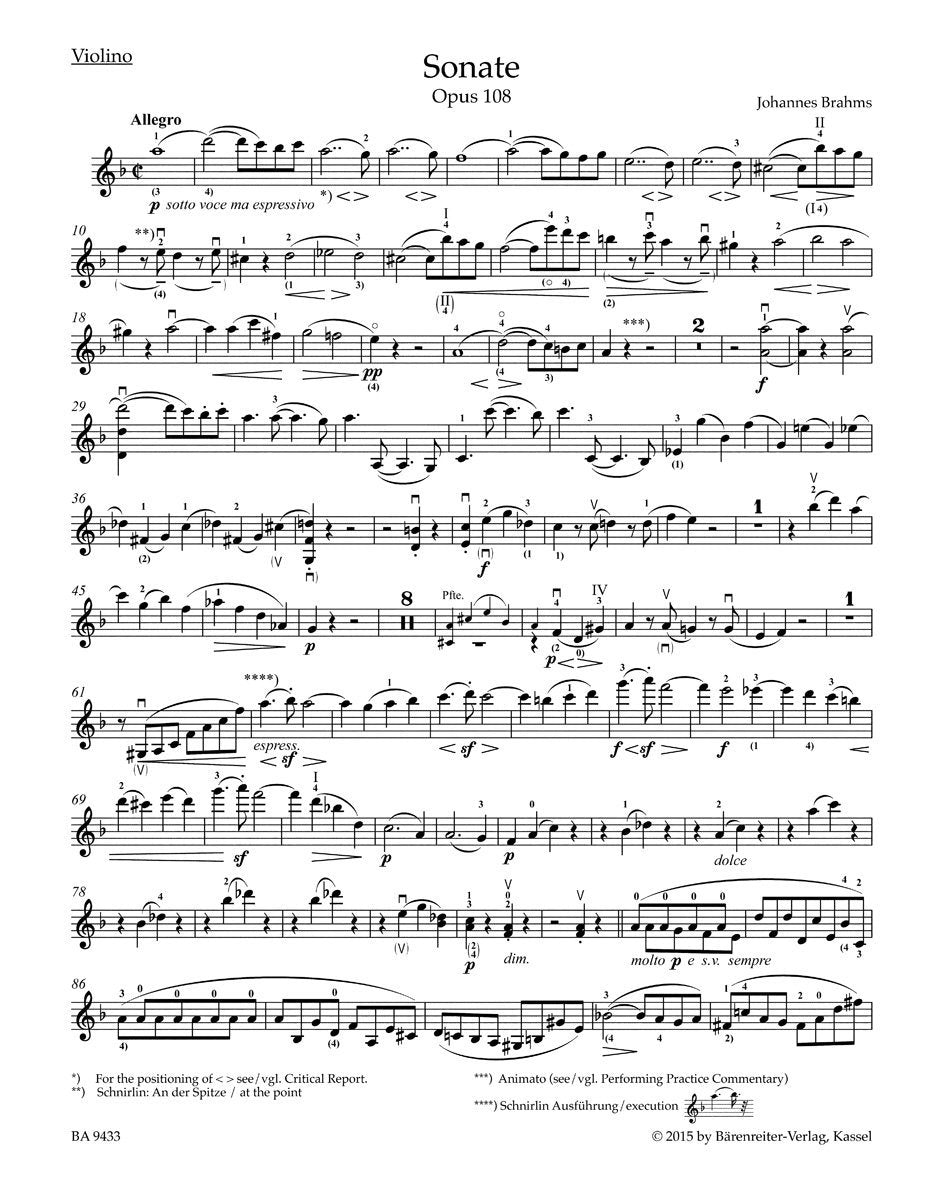 Sonata for Violin and Piano in D minor Op.108