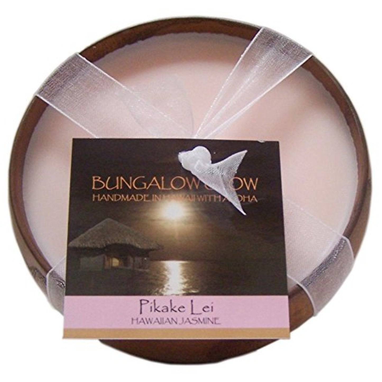 BUNGALOW GLOW Pikake Lei Wood Candle, 6 OZ