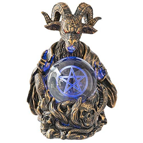 Pacific Giftware Baphomet Sabbatic Goat of Mendes with 3D LED Gazing Ball Decorative Statue