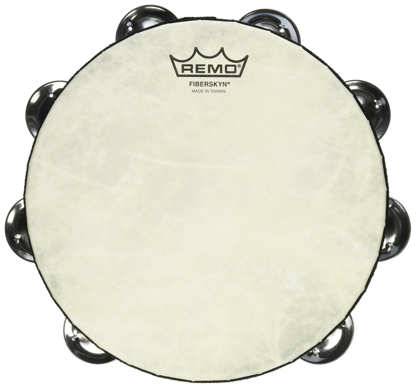 Remo Tambourine, Pretuned, 8" Diameter, 8 Pairs Jingles x 1 Row, QUADURA® White