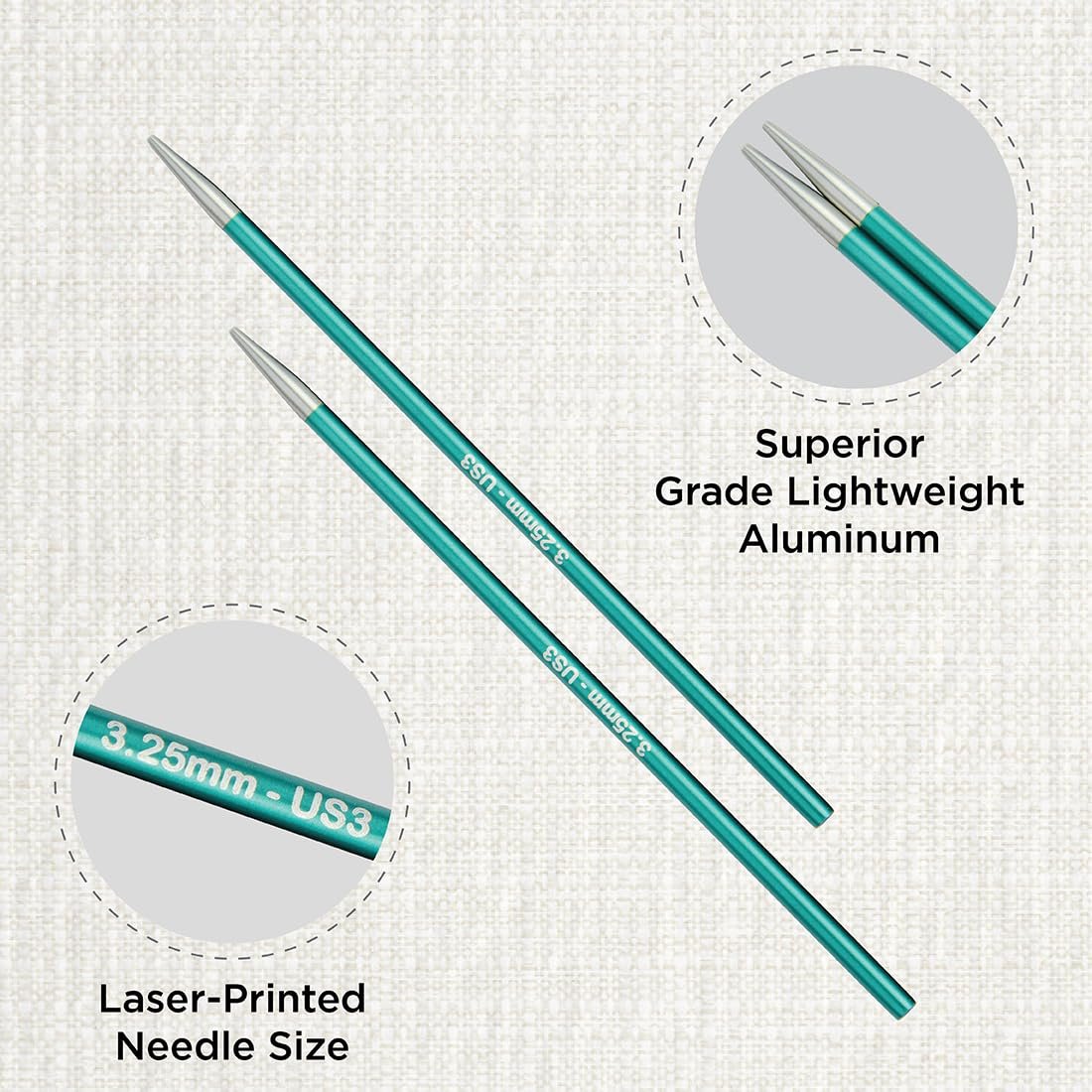 KnitPro Zing Interchangeable Circular Needles 4" (10cm)