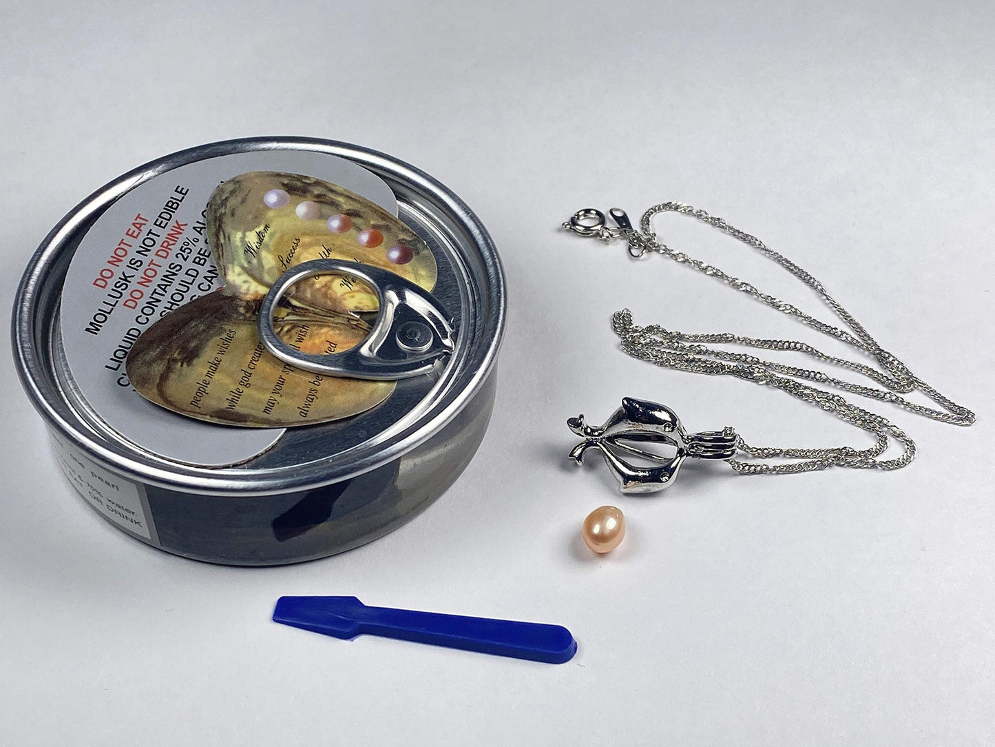 Love Wish Pearl Necklace Set with Stainless Steel Chain 16" (Dolphin)