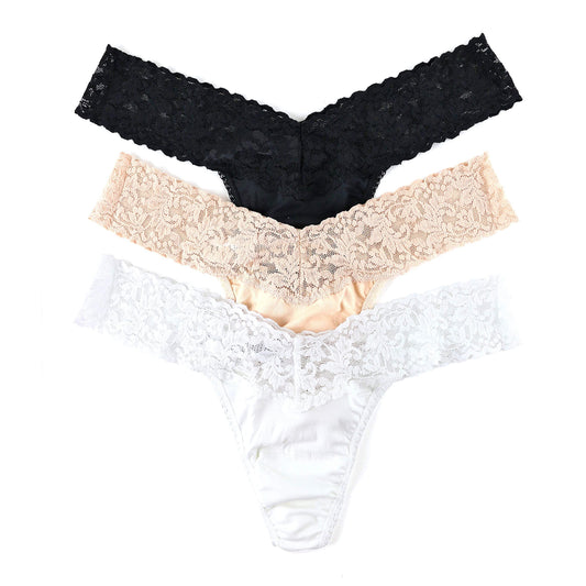 hanky panky - Supima Cotton Low Rise Thongs for Women | Lacy Lingerie, Cotton Panties | One Size (4-14) | 3 or 5 pack