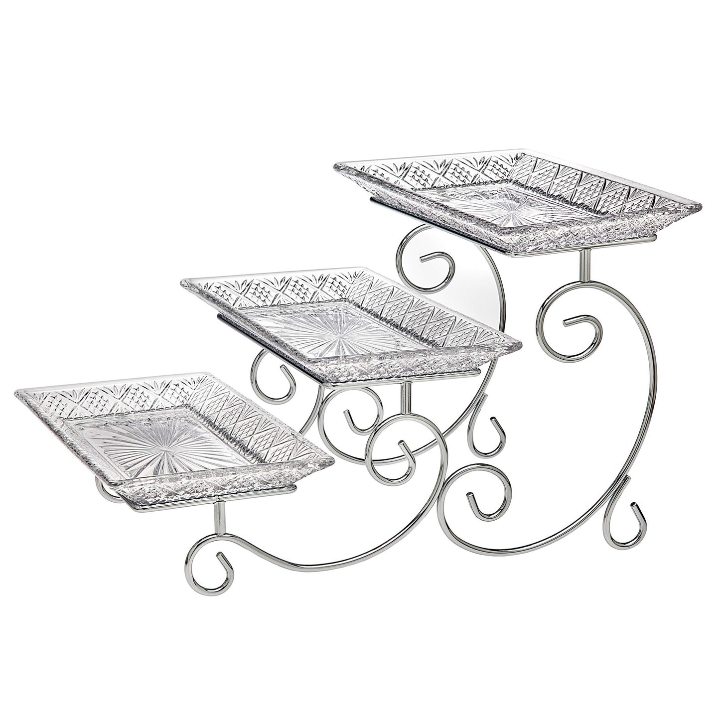 Godinger Dublin 3- Tiered Serving Stand for party and Event Dessert and Food Display Server