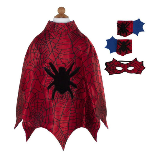 Creative Education Spider Cape Set with Mask & Wristbands, Small Size