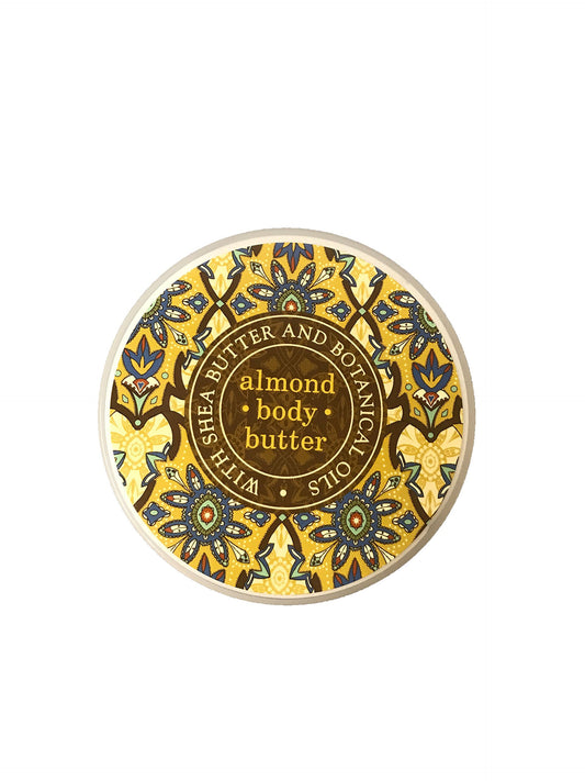 Greenwich Bay Trading Company Botanic Body Butter with Shea Butter and Cocoa Butter, Almond Scent, 8oz Tub