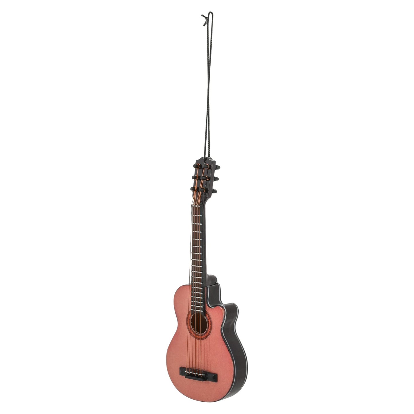 Broadway Gifts 5.4" Brown Wood String Guitar with Cutaway Ornament Decoration