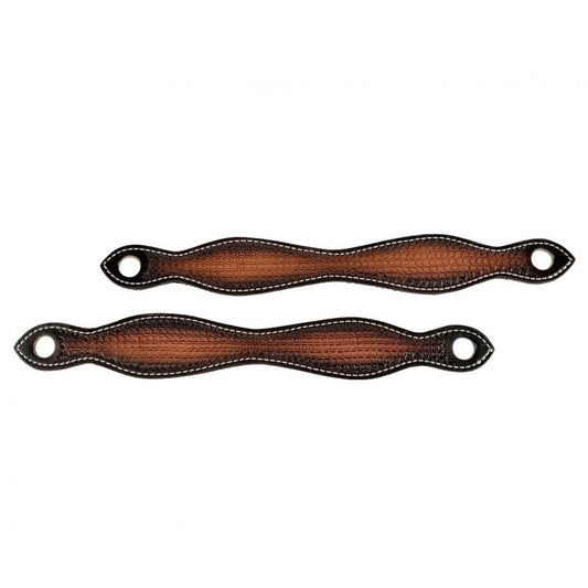 Showman Basketweave Tooled Leather Slobber Straps