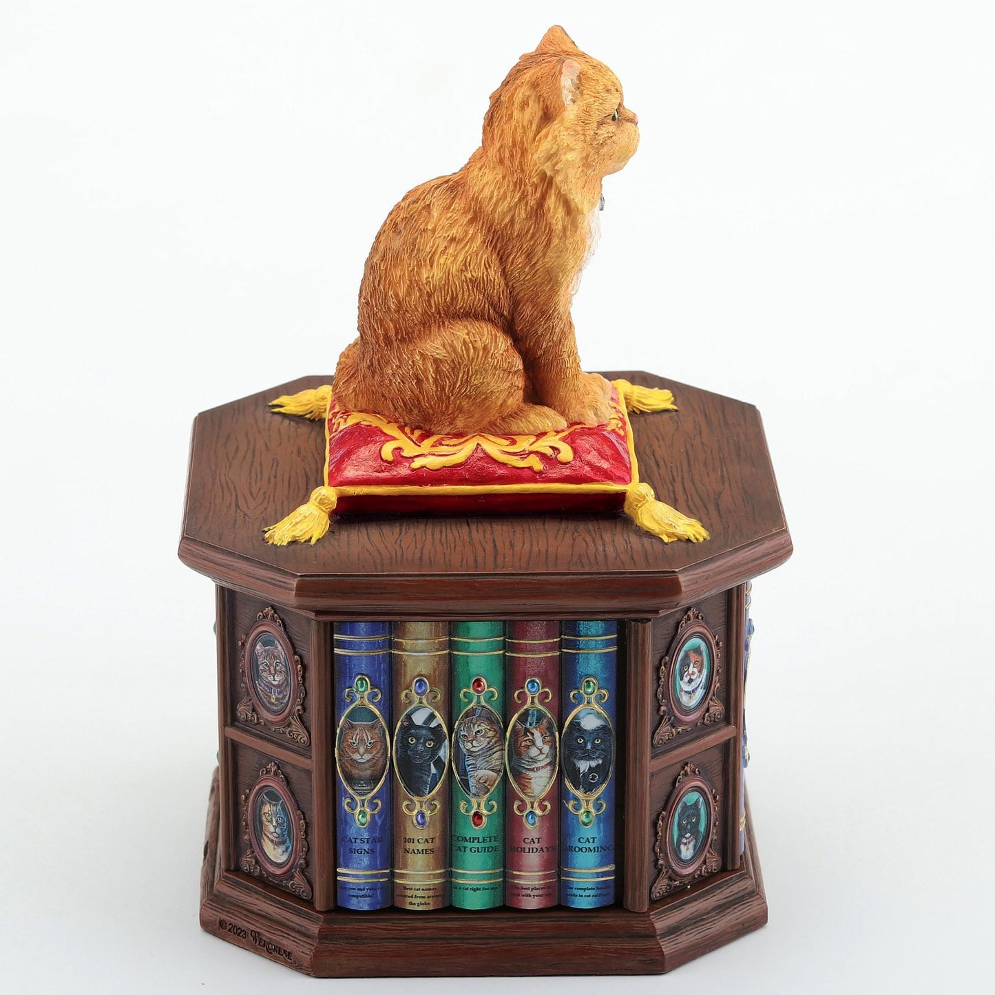 Veronese Design 6 3/4 Inch Mad About Cats Trinket Box by Lisa Parker Hand Painted Resin Sculpture Animal Home Decor