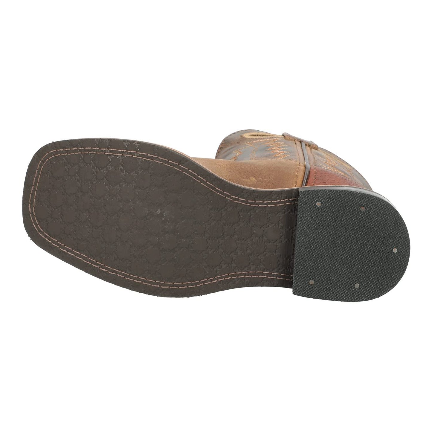 Smoky Children's Kid's Jesse Brown Distress and Brown Crackle Leather Western Cowboy Boot