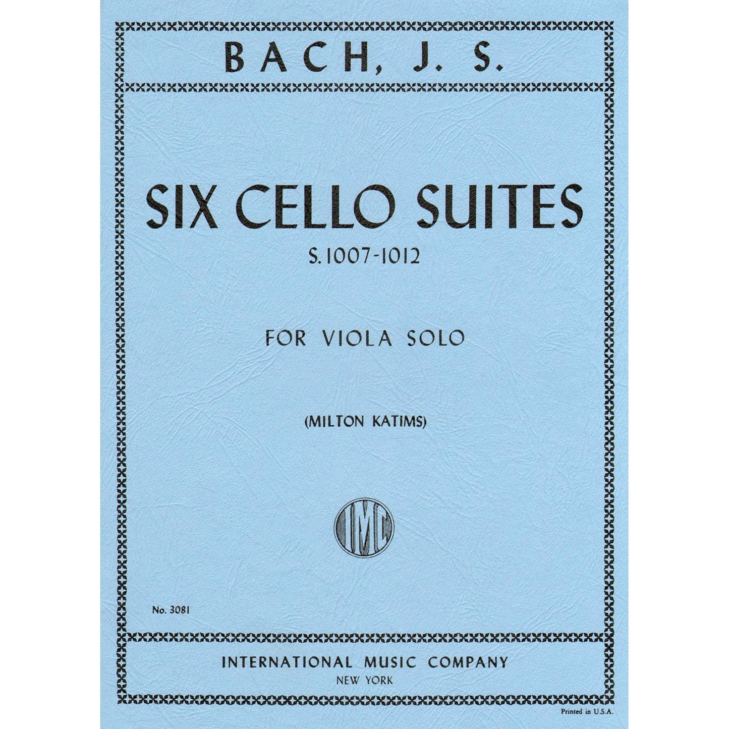 Bach, J.S. - 6 Cello Suites, BWV 1007-1012 - Viola solo - by Milton Katims - International