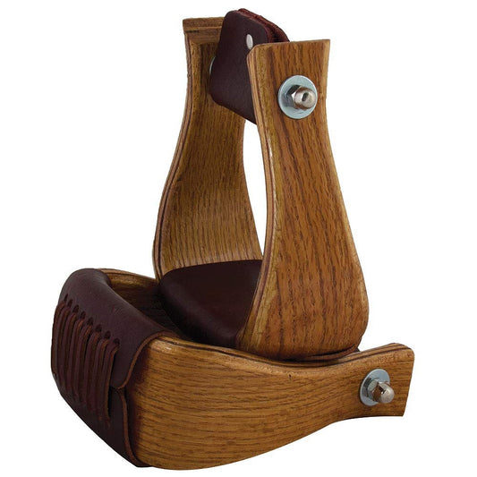 HILASON 4 Inch Oak Wood Horse Saddle Bell Stirrups
