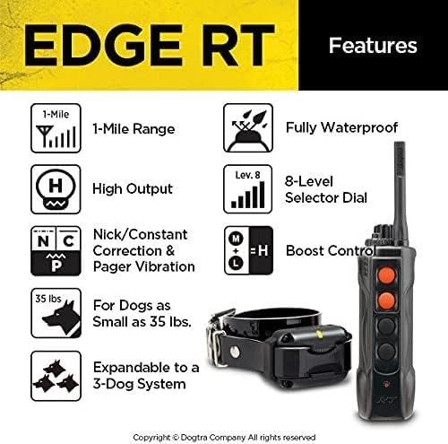 Dogtra Edge RT Long Range High-Output 1-Mile Waterproof 3-Dog Expandable Remote Dog Training E-Collar with Combination Boost Control for Professionals