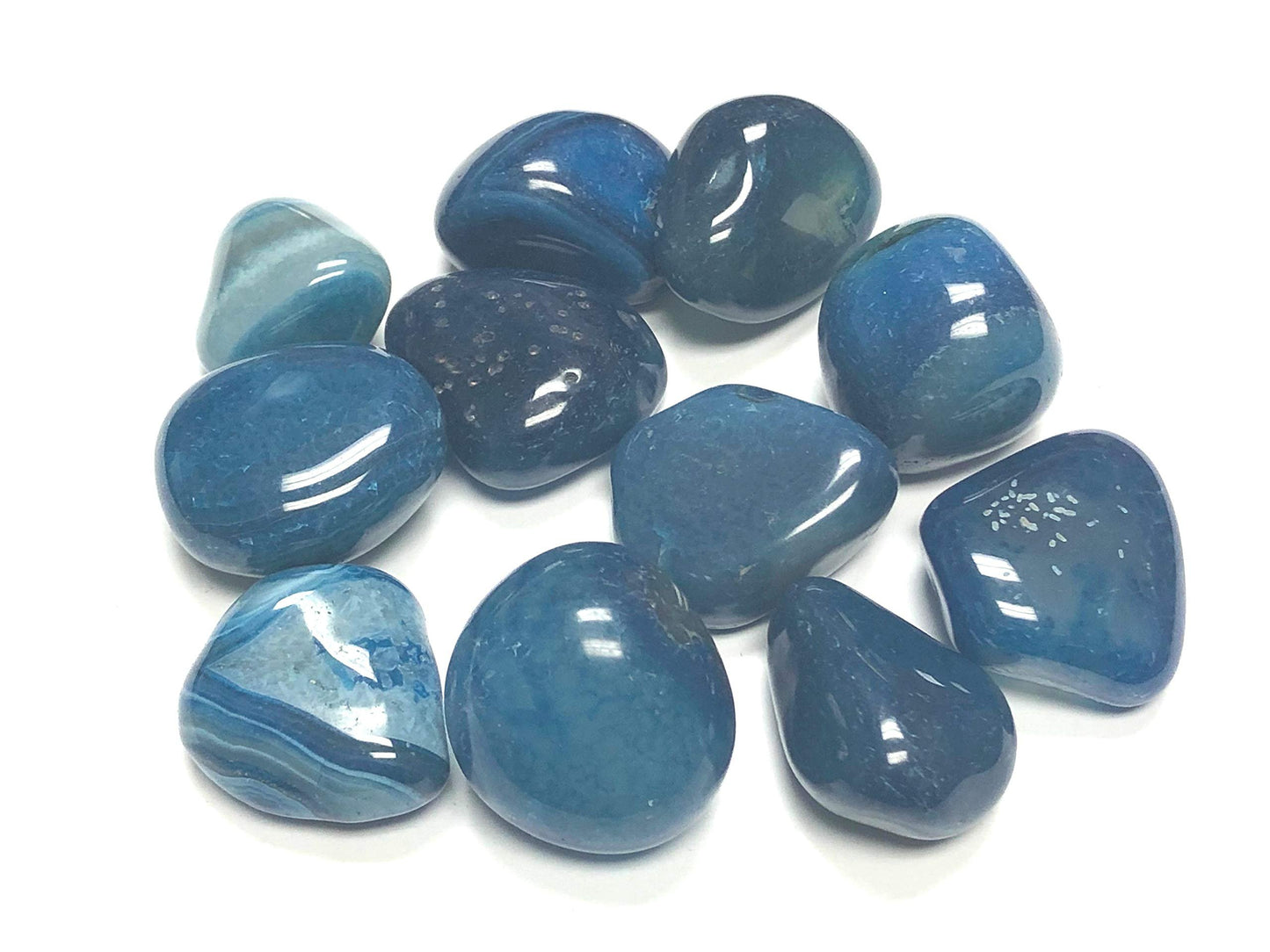 Zentron Crystal Collection: Tumbled Dyed Agate - Large 1" Pieces with Velvet Bag