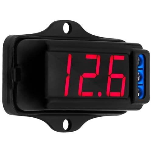Taramps Automotive Digital Voltmeter VTR 1000 Black, Red LED Automotive Car Audio, Digital Display, Measure and Monitor Electrical Voltage of The Battery, Easy to Install