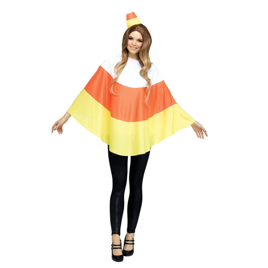 Fun World Women's Candy Corn Howl-O-Ween Poncho
